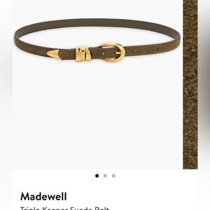 NWT Madewell Triple Metal Keeper Belt. Color: Shaded Olive. Size: XS